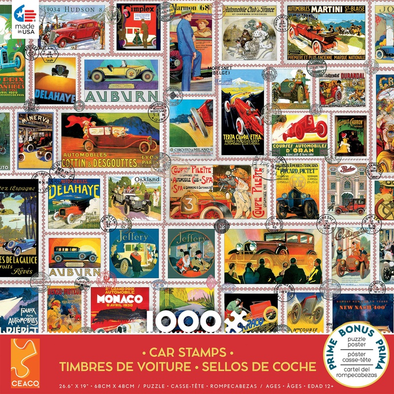 Car Stamps 1000pc Puzzle
