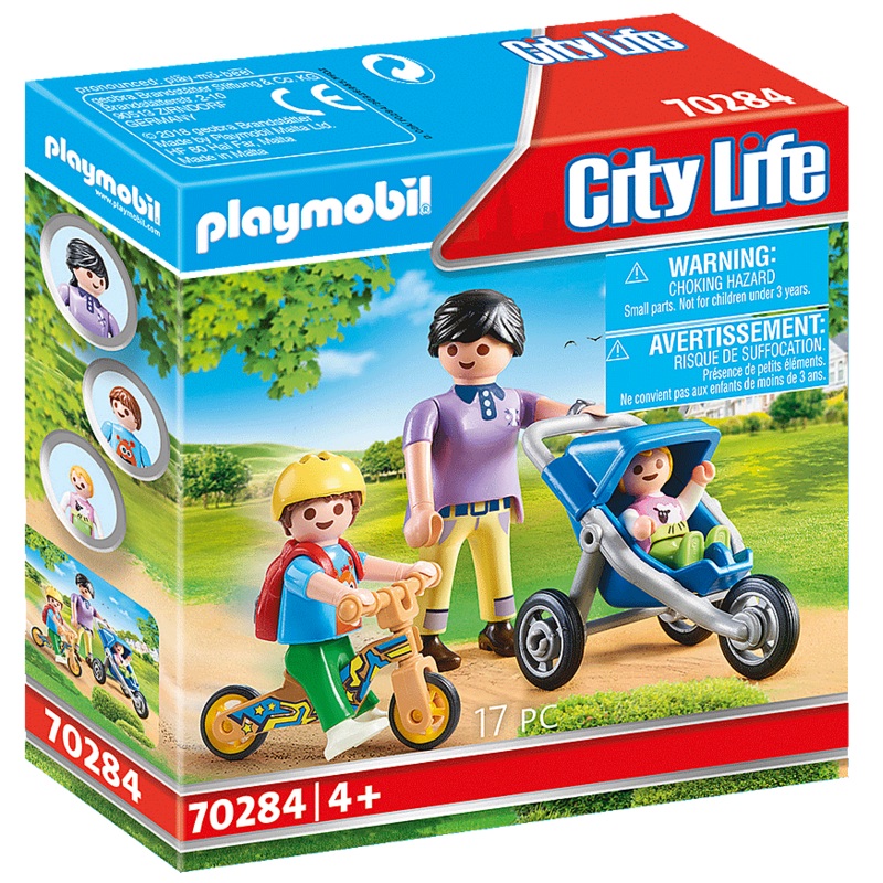 City Life Mother with Children