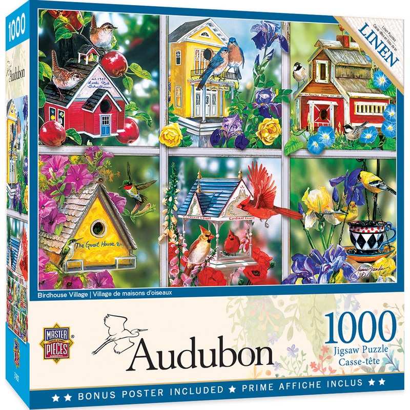 Birdhouse Village 1000pc Linen Puzzle