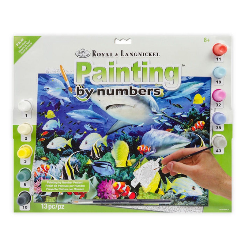 Royal Brush Paint By Number Junior Large Reef Sharks