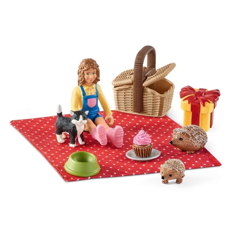 Birthday Picnic with Hedgehogs & Kitten