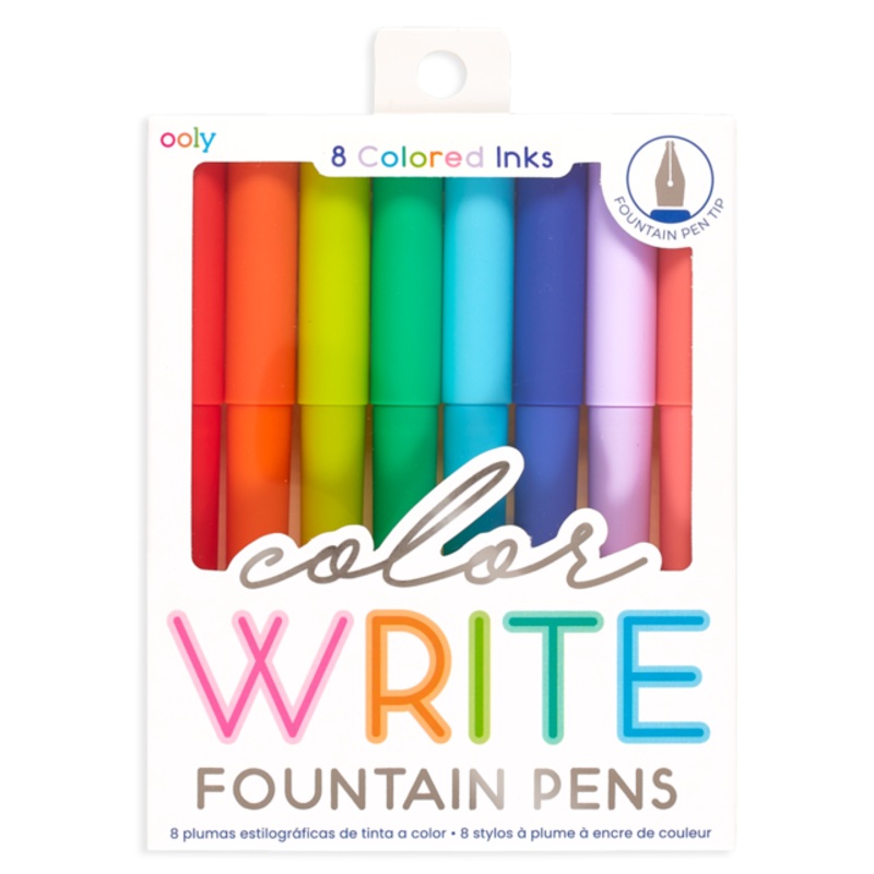 Color Write Fountain Pens - Set of 8