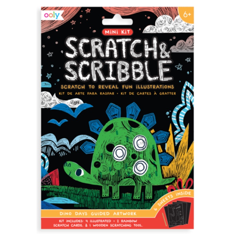 Dinosaur Days Scratch and Scribble Mini Scratch Art Kit