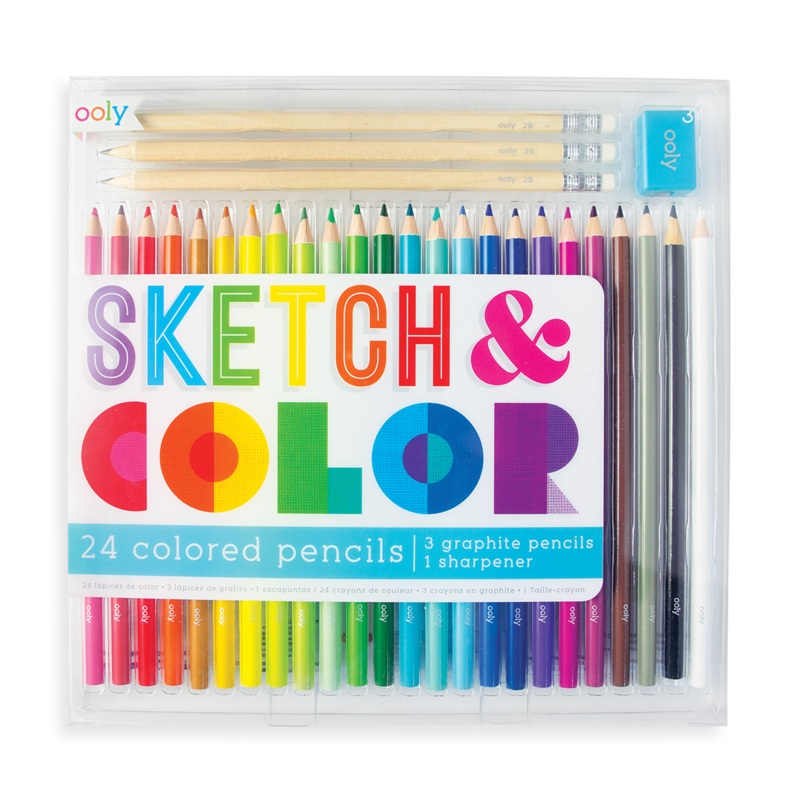 Sketch and Color Colored Pencil Set - 28 piece set