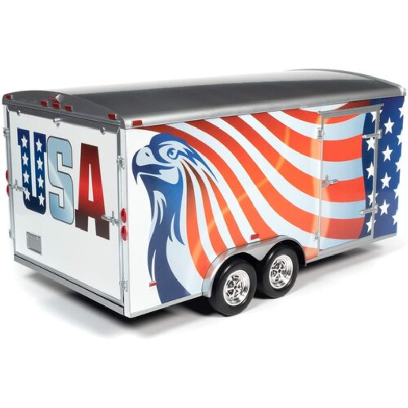 1/18 Enclosed Trailer Red, White and Blue