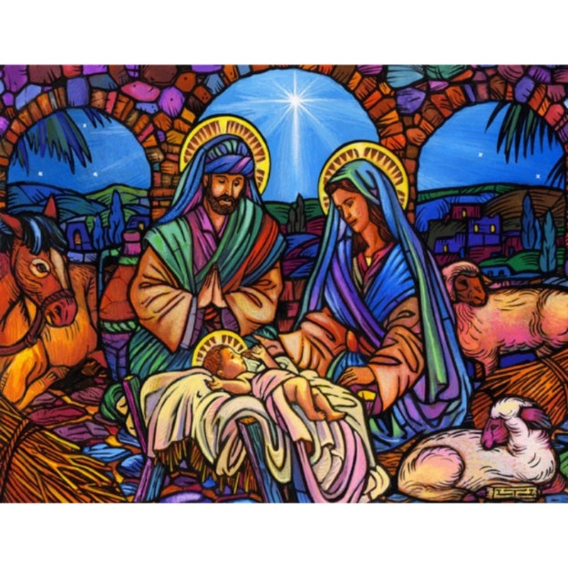Stained Glass Nativity 500pc Puzzle