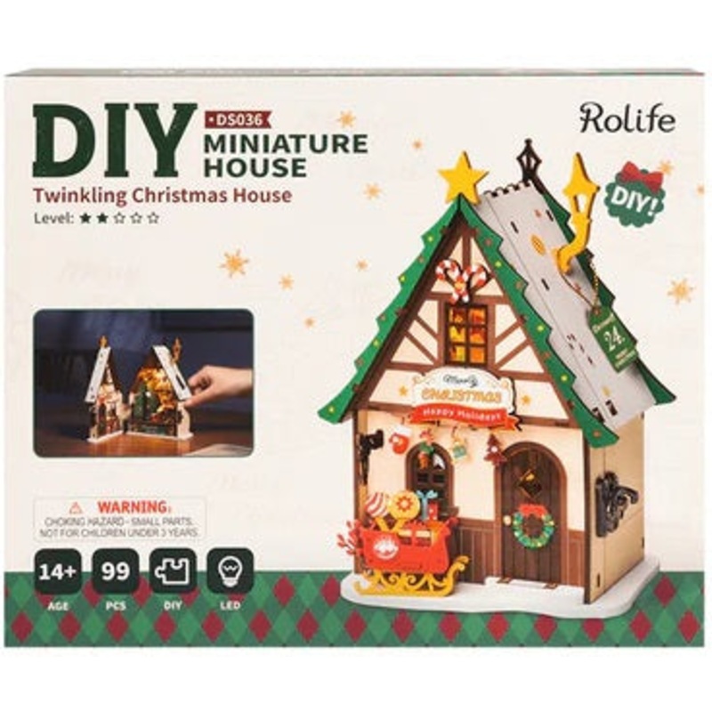 Twinkling Christmas House DIY Miniature House