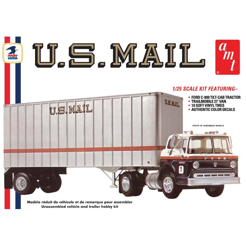1/25 Ford C600 US Mail Truck with USPS Trailer