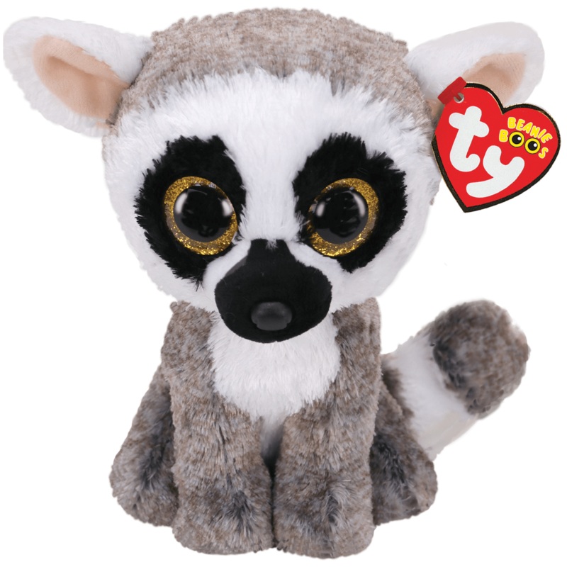 Linus - Grey and White Lemur - Beanie Boo