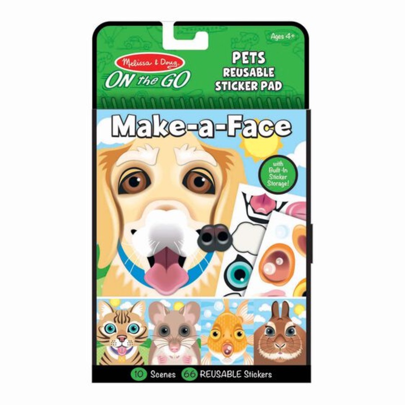 Make-a-Face - Pets Reusable Sticker Pad - On the Go Travel Activity