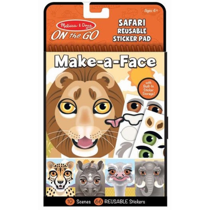 Make-a-Face - Safari Reusable Sticker Pad - On the Go Travel