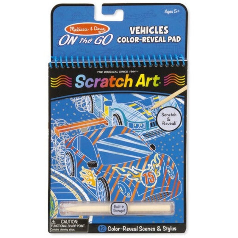 On the Go - Scratch Art Color Reveal Pad - Vehicles