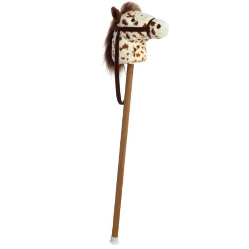 Ride-On - 37" Giddy Up Stick Pony - Scot Brown Pinto Horse