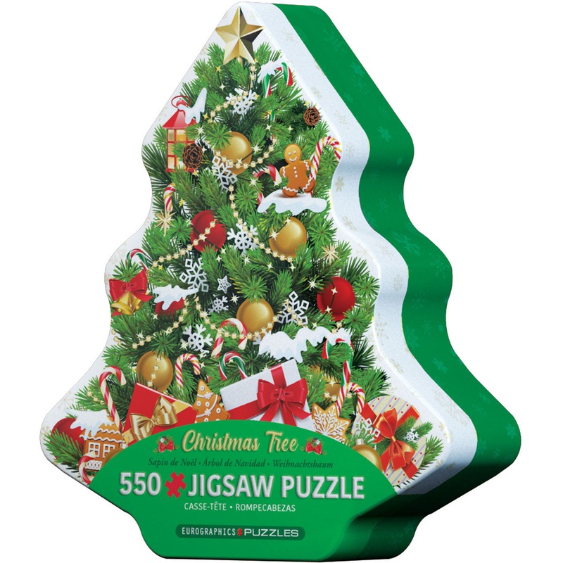 Christmas Tree Puzzle Tin