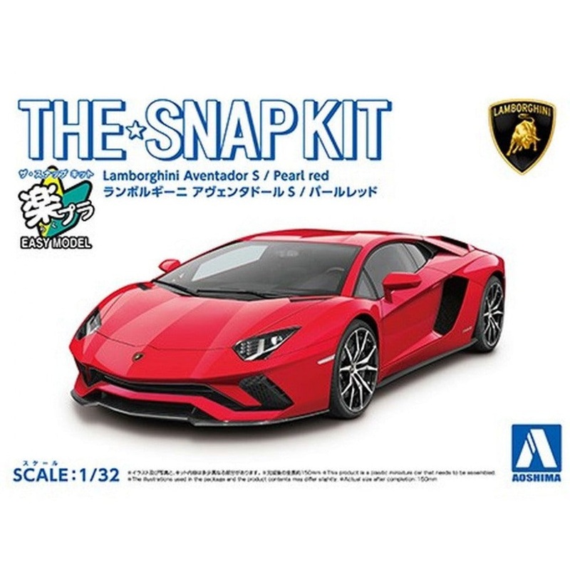 1/32 Lamborghini Aventador S Pearl Red Snap Together