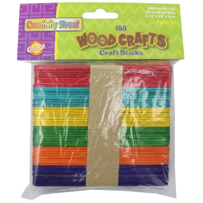 Craft Sticks 4.5" Bright Hues Pack of 150