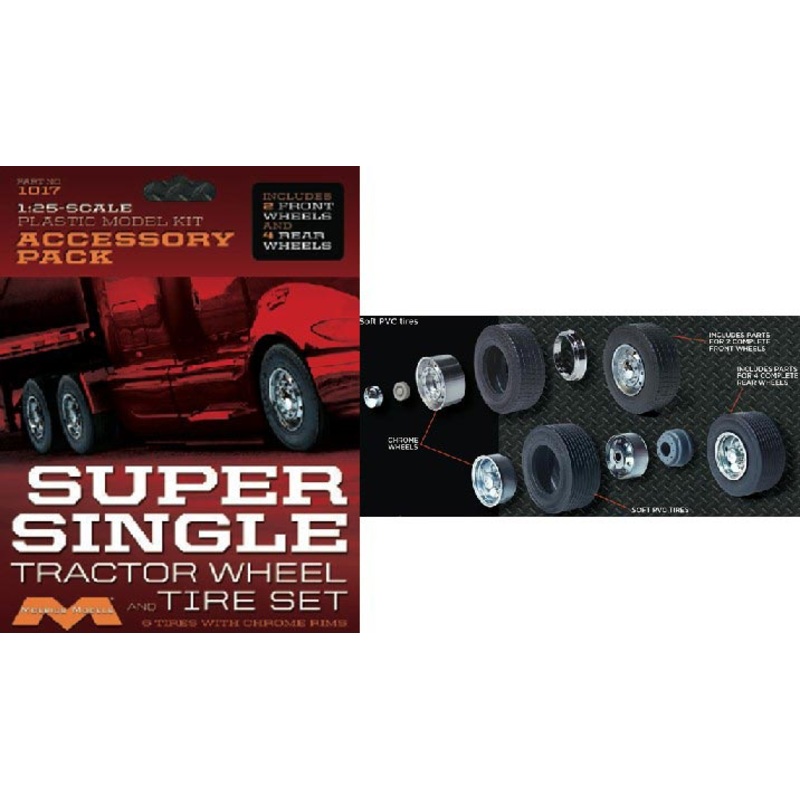 1/25 Super Single Tractor Wheel & Tire Set (6/pk)