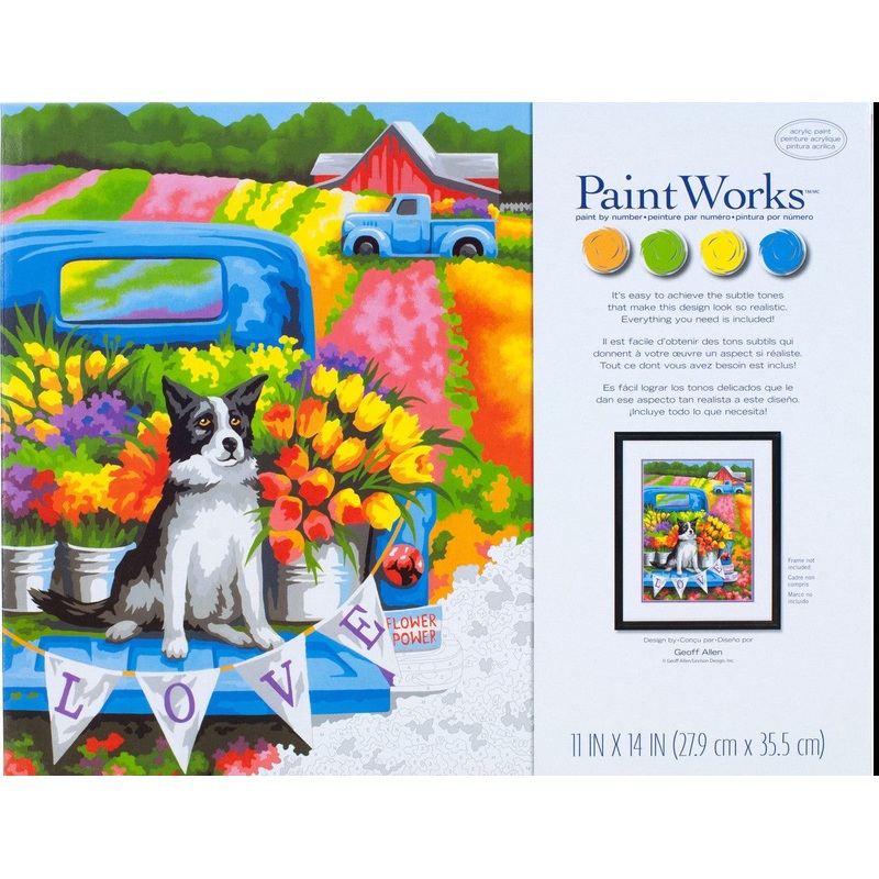 Paint By Number Flower Power Dog 11" x 14"