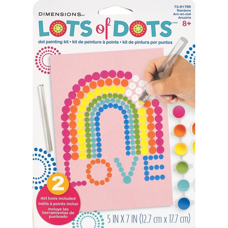 Paint By Number Rainbow Dots 5" x 7"