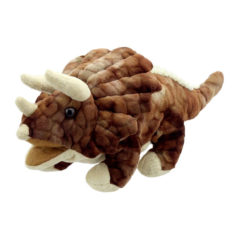 Baby Dinos Puppet Triceratops Brown