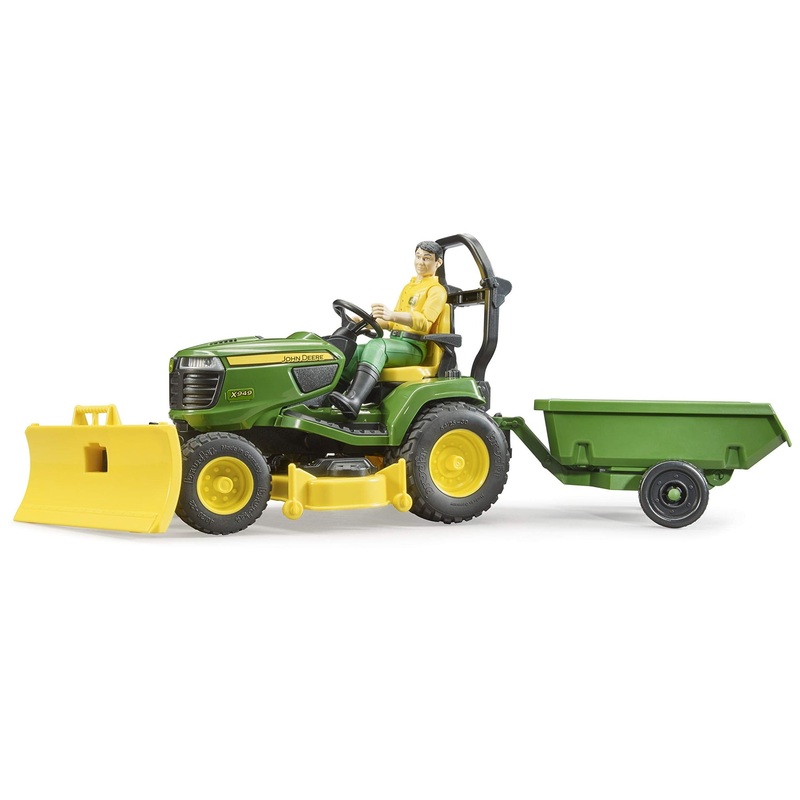 Bworld John Deere Lawn Tractor with Trailer and Figure