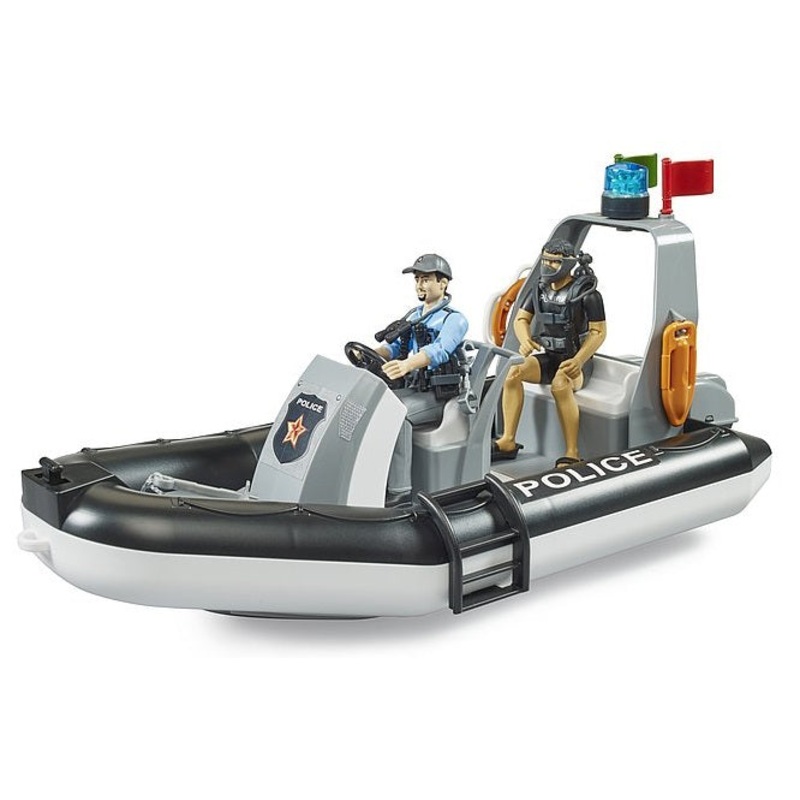 Police Boat with Rotating Beacon