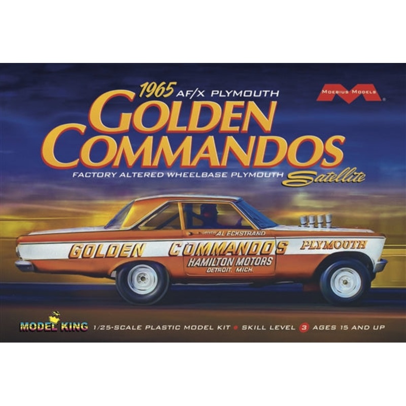 1/25 1965 AF/X Plymouth Satellite "Golden Commandos" Altered Wheelbase Drag Race Car MOE1237