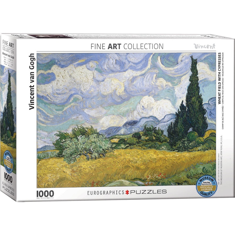 Wheat Field with Cypresses by Vincent van Gogh 1000pc Puzzle
