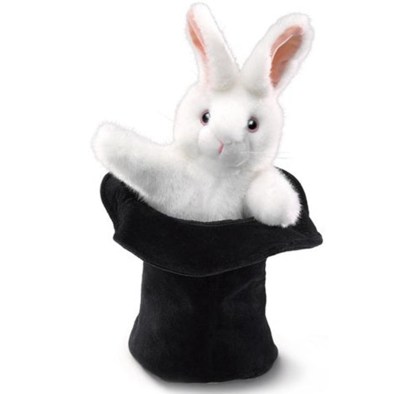 Rabbit in Hat Hand Puppet