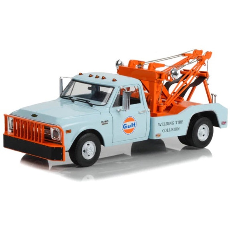 1/18 1969 Chevrolet C-30 Dually Wrecker Tow Truck Gulf Oil Welding Tire Collision