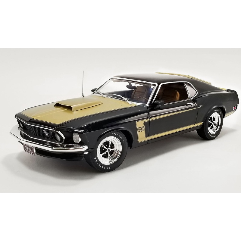 1/18 1969 Ford Mustang Boss 429 Black/Gold