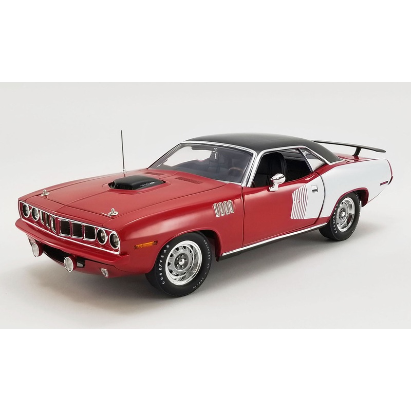1/18 1971 Plymouth Hemi Barracuda Red and White with Black Top "1 of 1"