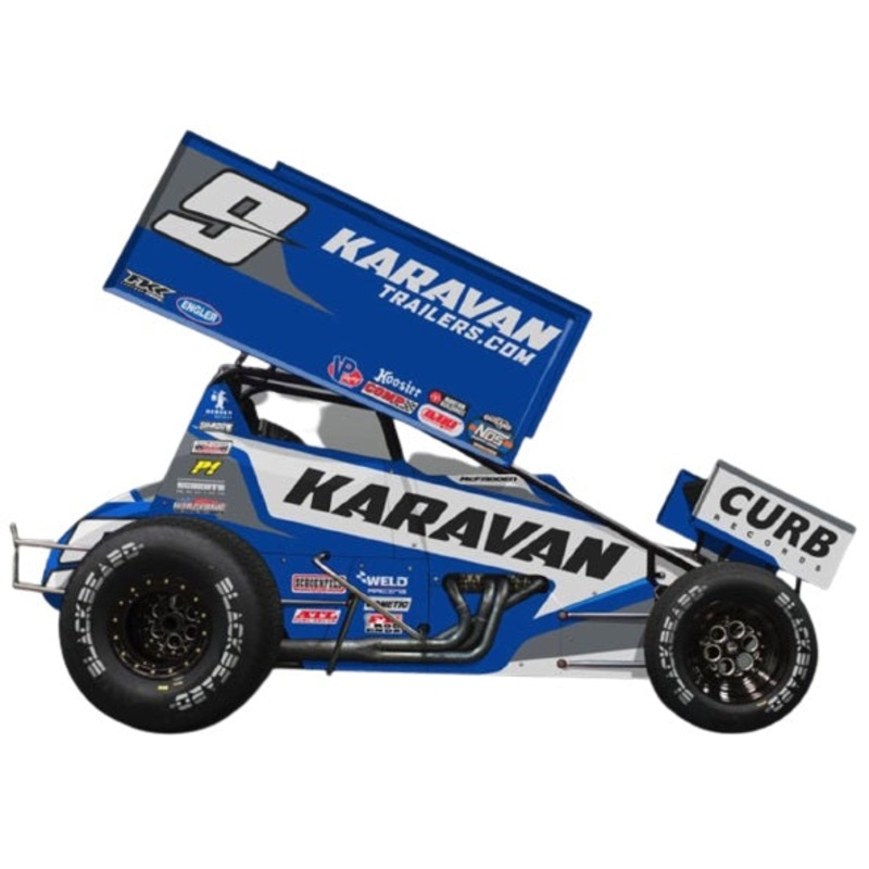 1/18 2021 Winged Sprint Car #9 James McFadden "Karavan Trailers" Kasey Kahne Racing