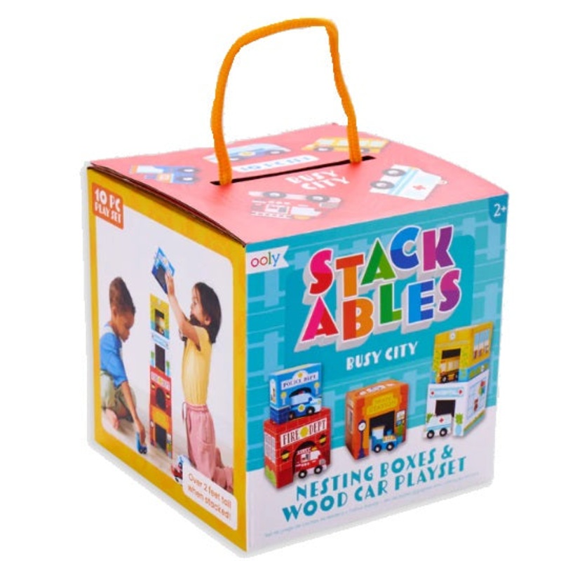 Stackables Nested Cardboard Toys and Cars Set - Busy City