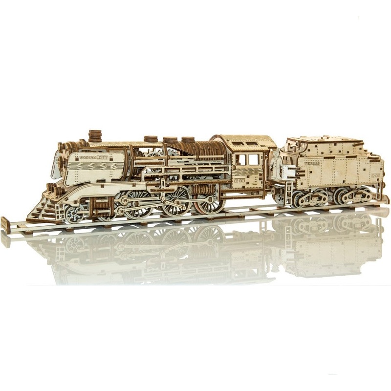 Wooden City Express + Tender with Rails Wooden Kit