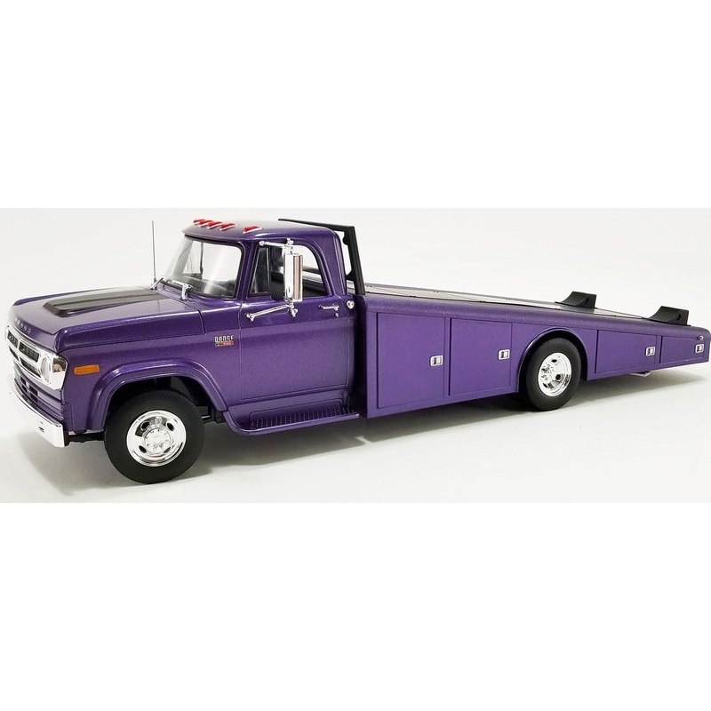 1/18 1970 Dodge D-300 Ramp Truck Plum Crazy