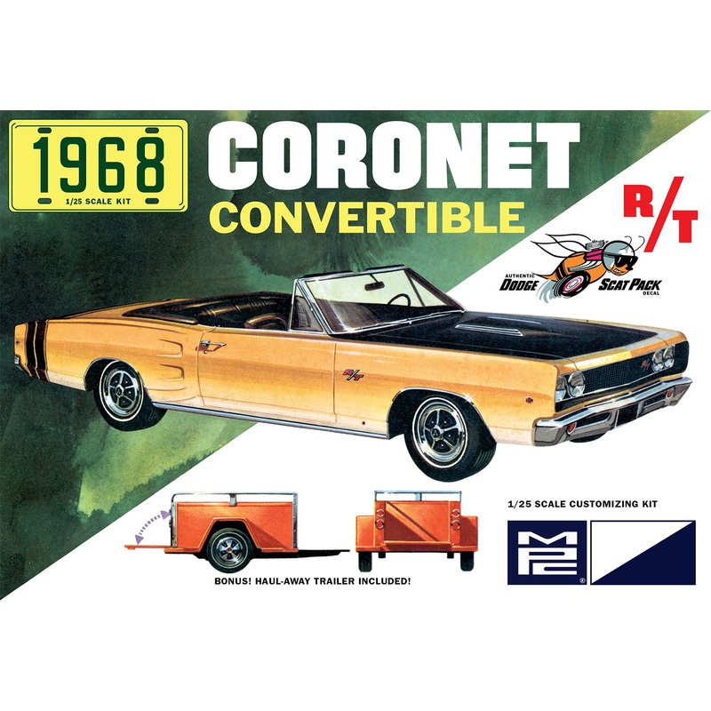 1/25 1968 Dodge Coronet Convertible with Trailer