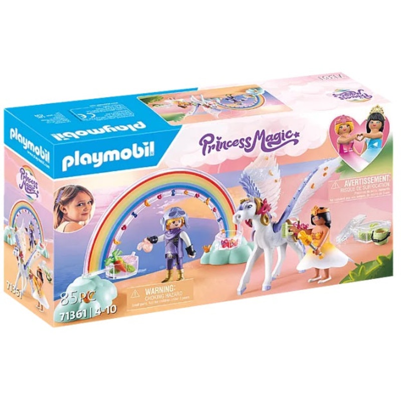 Princess Magic Pegasus with Rainbow in the Cloud