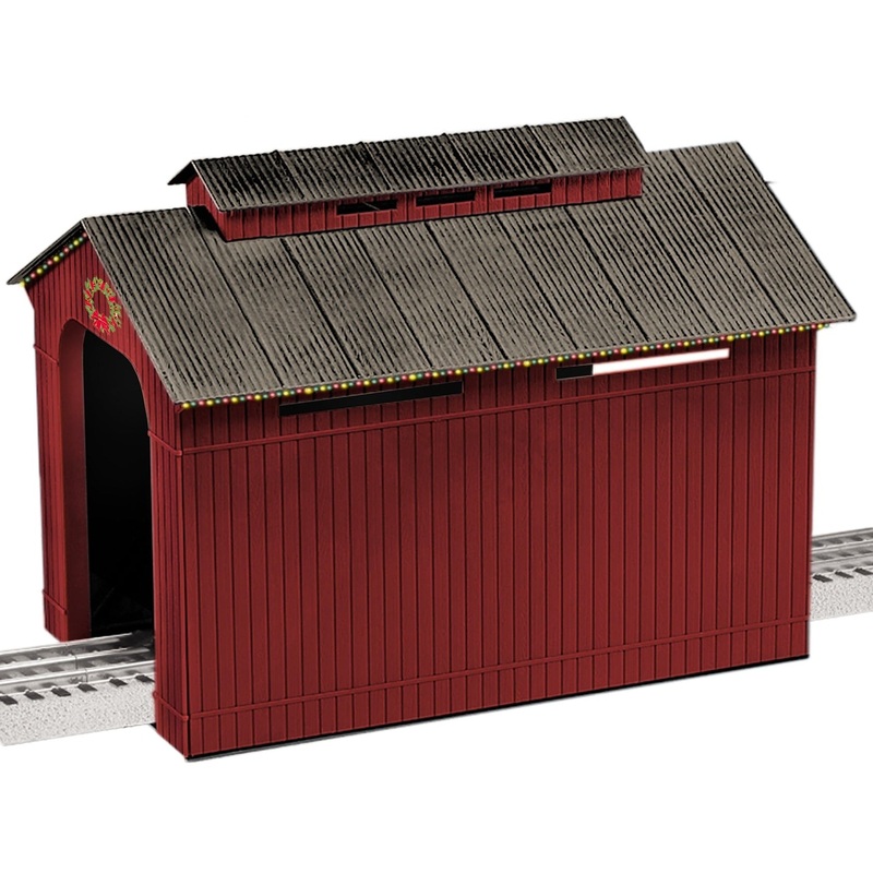 Lighted Christmas Half Covered Bridge