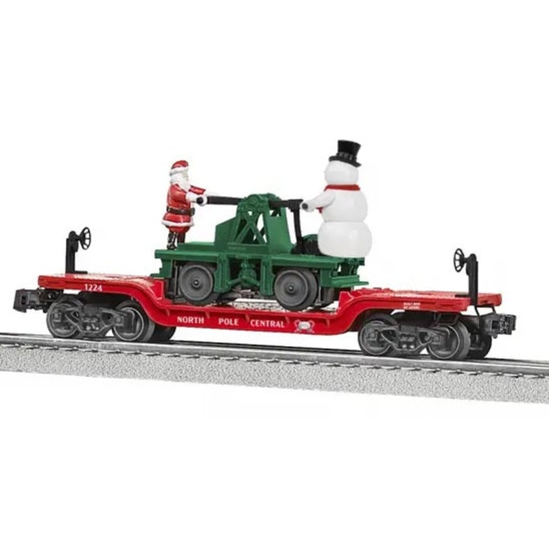 O North Pole Central Flatcar with Handcar
