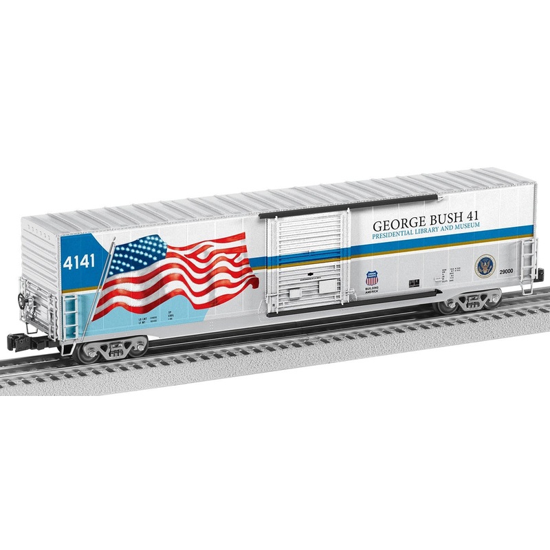 O Union Pacific 4141 LED 60' Flag Boxcar GHW Bush #4141