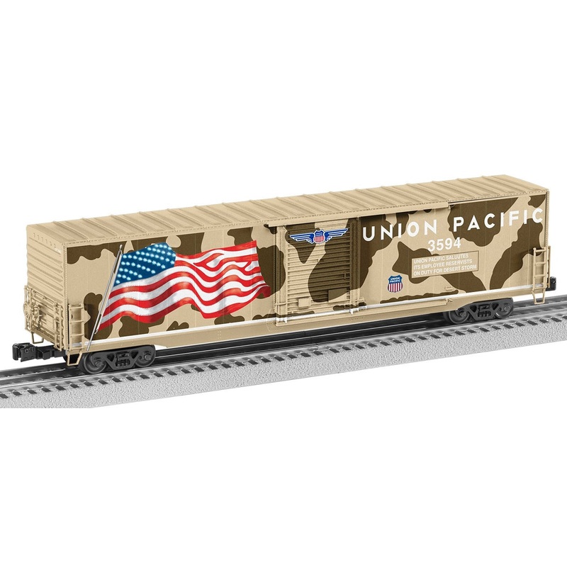 O Union Pacific Desert Victory Illuminated Flag Boxcar