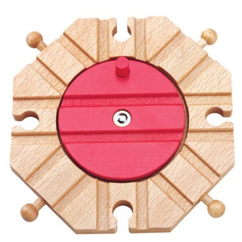 8-Way Wooden Train Track Turn Table