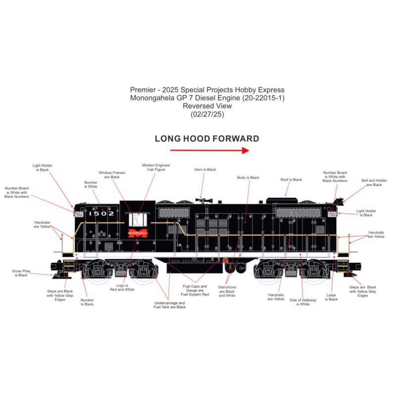 O GP7 Monogahela #1500 Hobby Express Exclusive PRE-ORDER