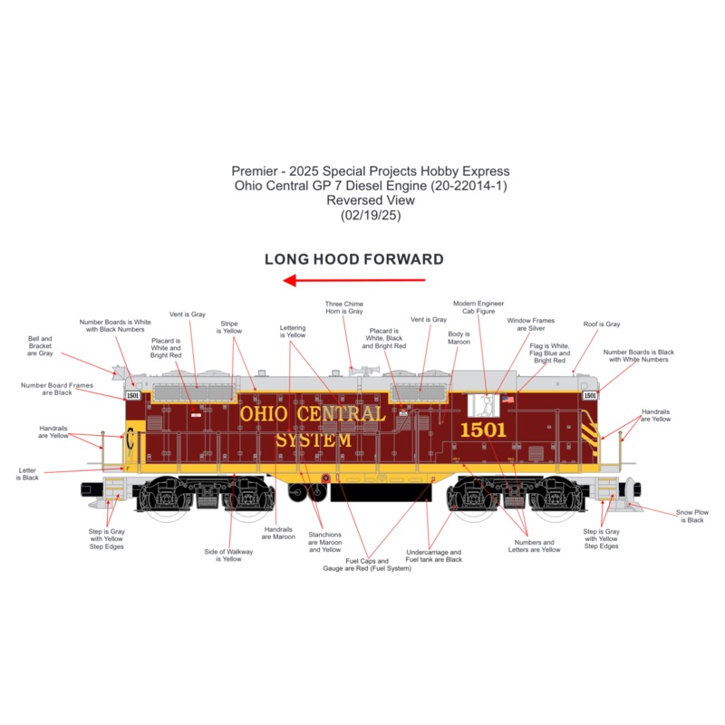 O GP7 Ohio Central #1501 Hobby Express Exclusive PRE-ORDER