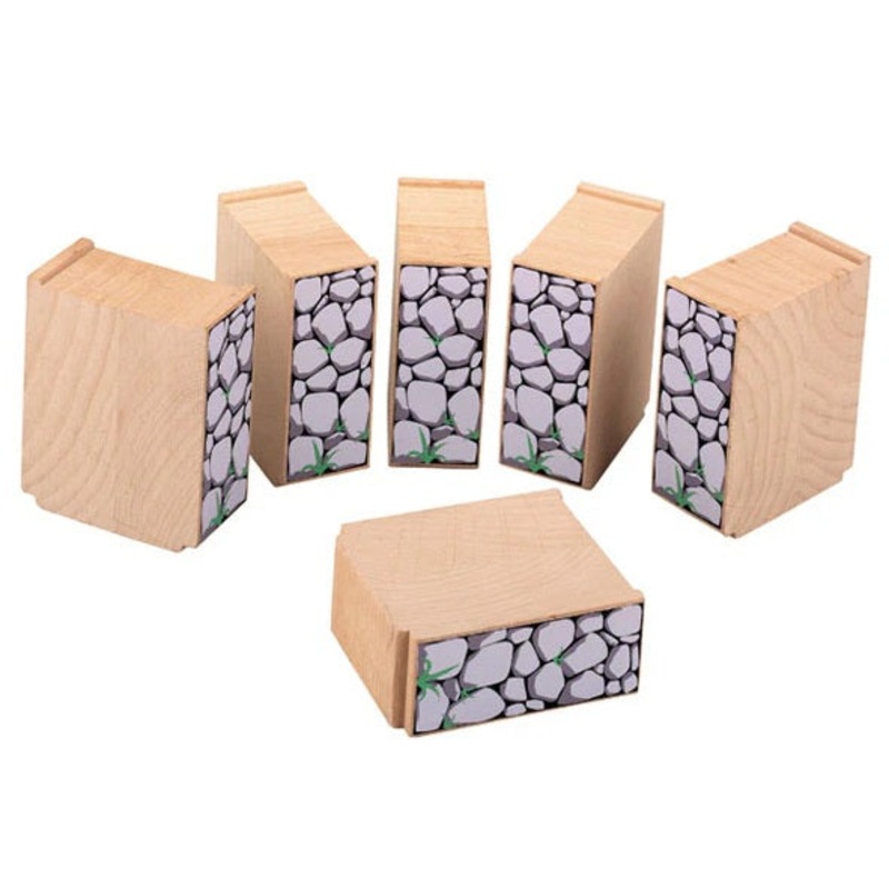 Wooden Train Support Blocks 6pc