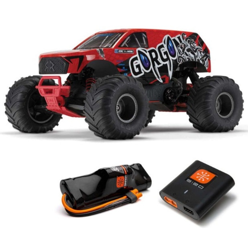 1/10 Gorgon 4x2 Mega 550 Brushed Monster Truck RTR with Battery & Charger, Red ARA3230ST2