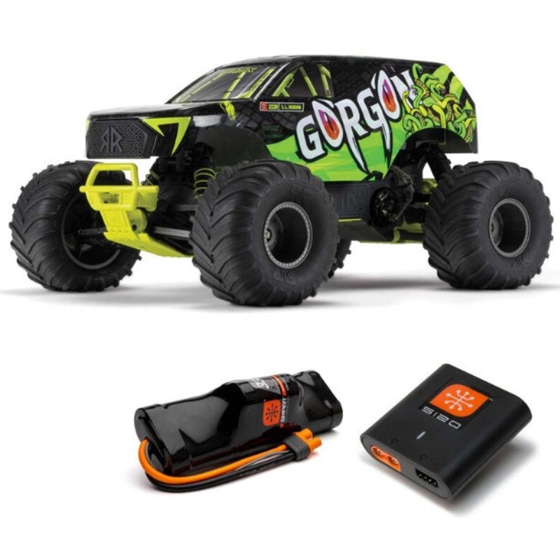 1/10 Gorgon 4x2 Mega 550 Brushed Monster Truck RTR with Battery & Charger, Yellow