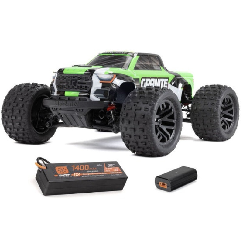 1/18 Granite Grom Mega 380 Brushed 4x4 Monster Truck RTR with Battery & Charger, Green