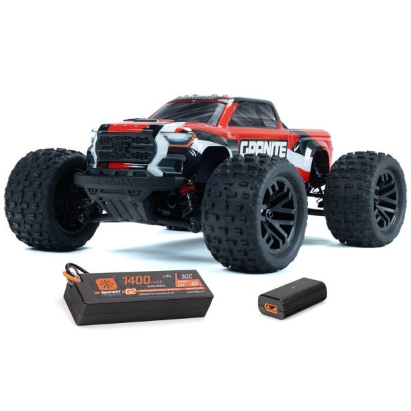 1/18 Granite Grom Mega 380 Brushed 4x4 Monster Truck RTR with Battery & Charger, Red
